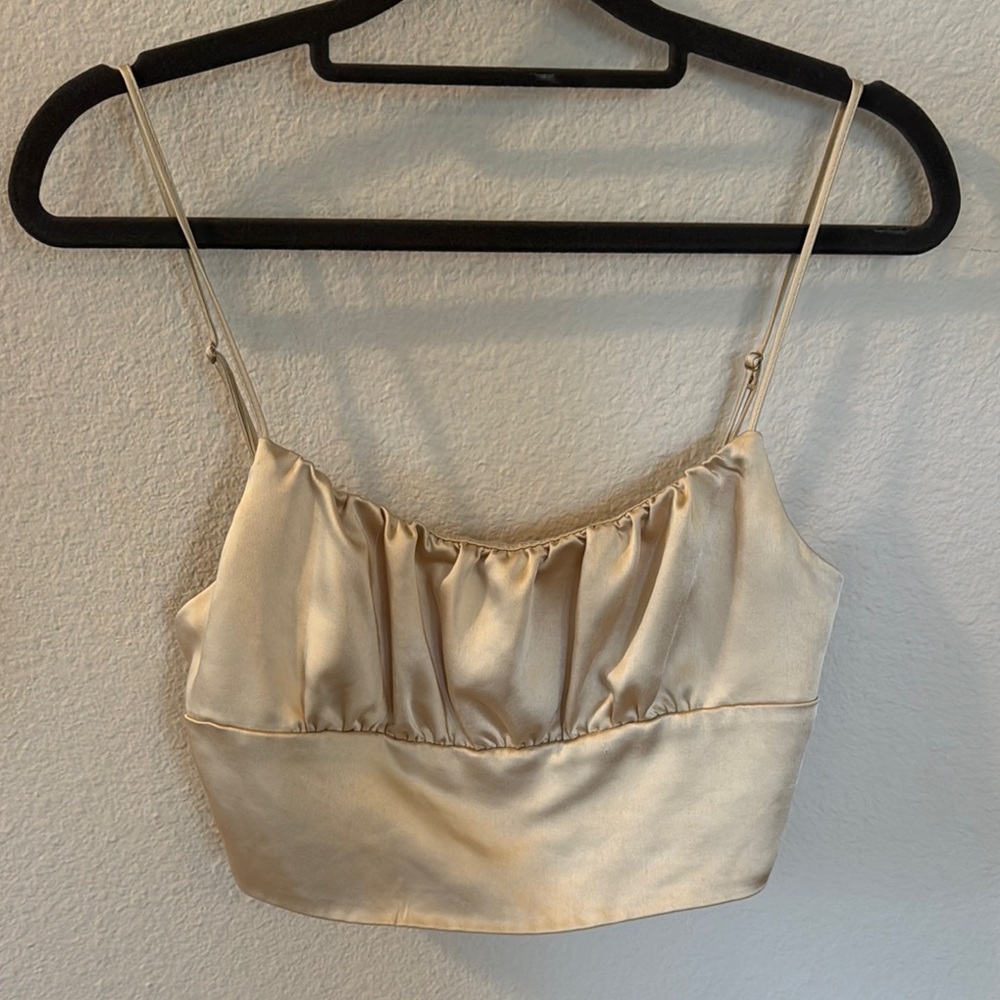 Zara Cream Satin Camisole Top